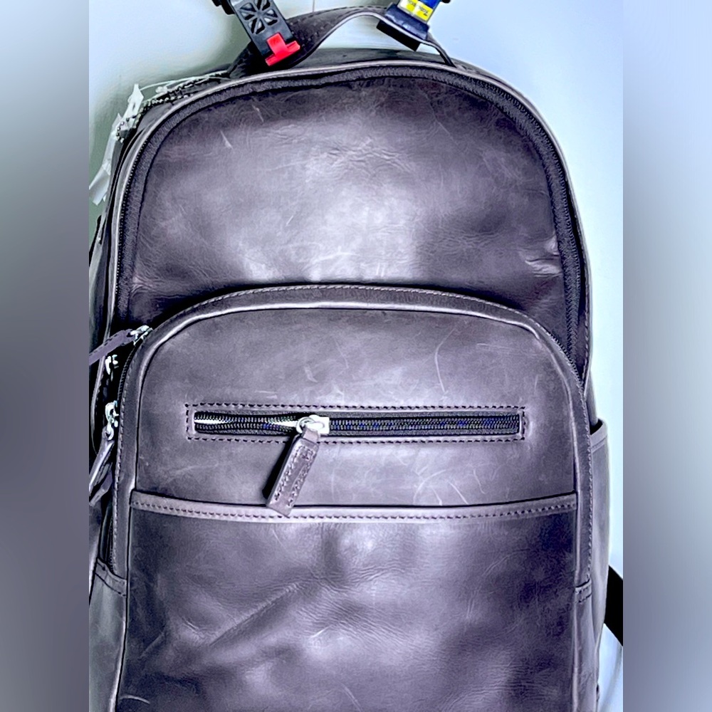 Danier Genuine Highend Leather Backpack, brown tech friendly, super comfortable